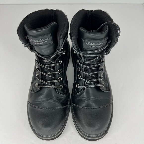 Eddie Bauer Mens Bellingham Black Steel Toe Lace Up Ankle Size 9.5 M Work Boots - Picture 4 of 11